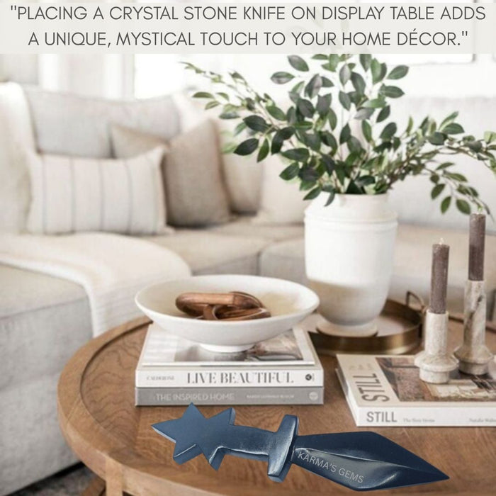 BLACK OBSIDIAN CRYSTAL KNIFE