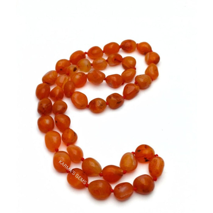 ROSARY BEADS RED CARNELIAN STONE NECKLACE