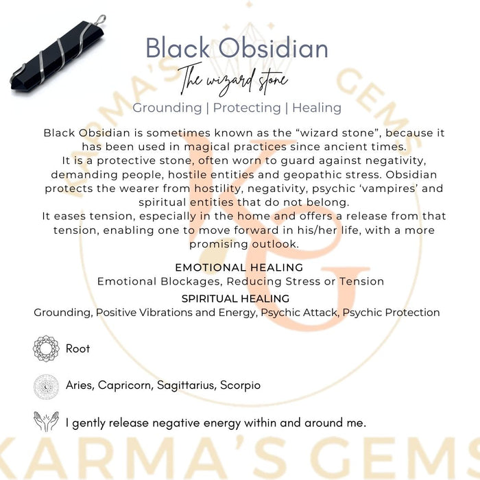 FLAT WRAPPED BLACK OBSIDIAN PENDANT