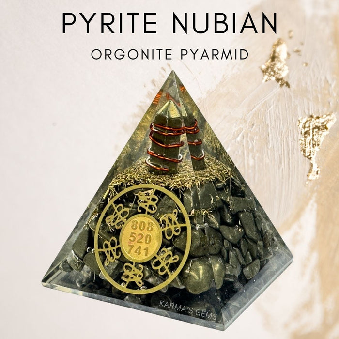 PYRITE NUBIAN ORGONITE PYRAMID