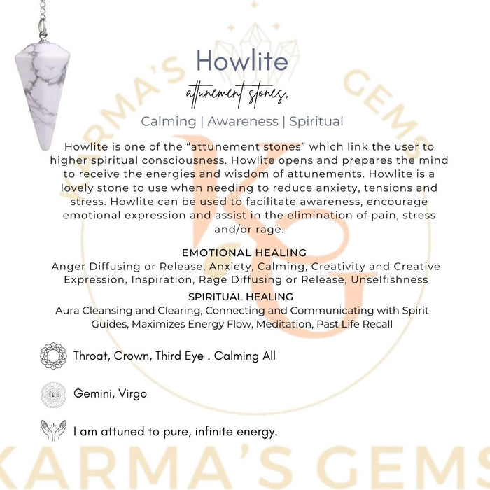 HOWLITE STONE DOWSING PENDULUM