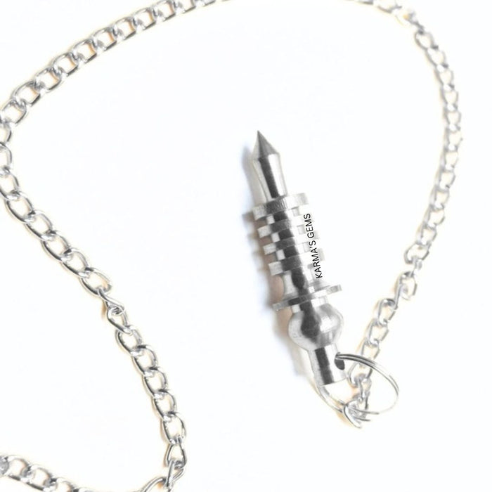 SILVER DOUBLE ISIS 4 RING WITH PLATE PENDULUM