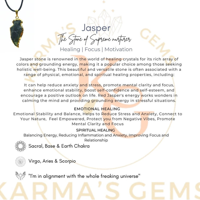 ELECTROPLATED FANCY JASPER STONE PENDANT