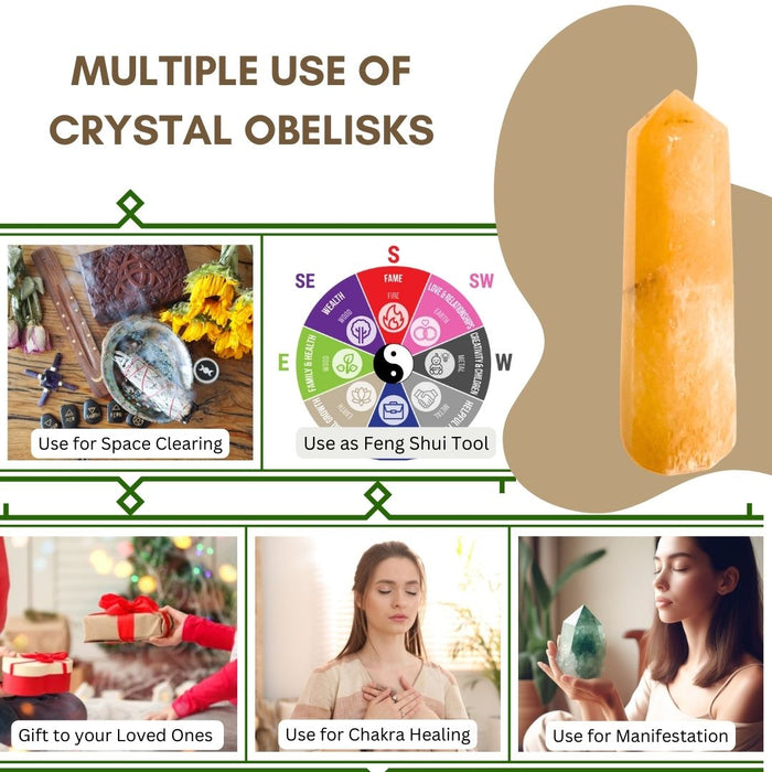 8 CORNER YELLOW AVENTURINE OBELISK