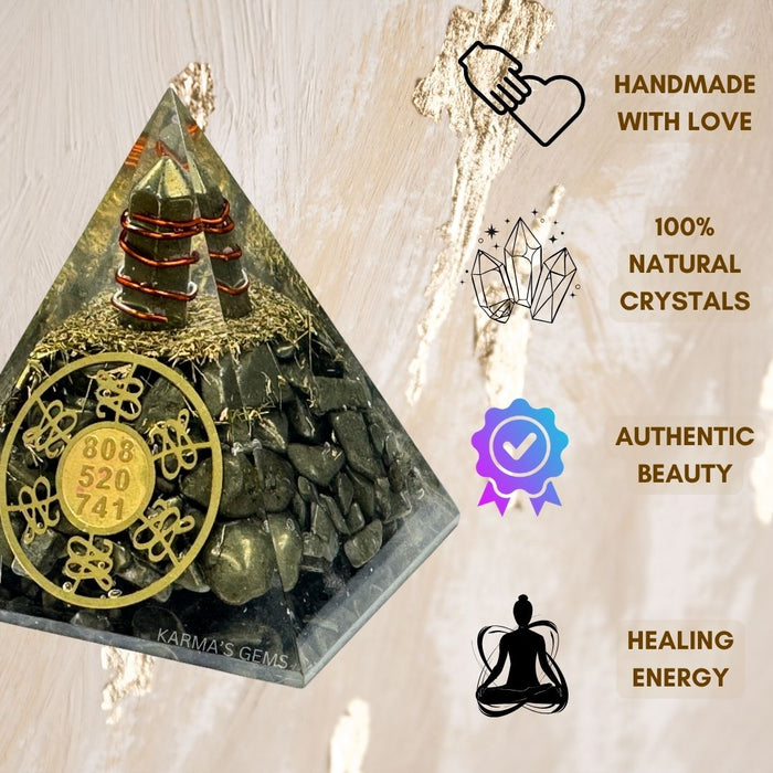 PYRITE NUBIAN ORGONITE PYRAMID