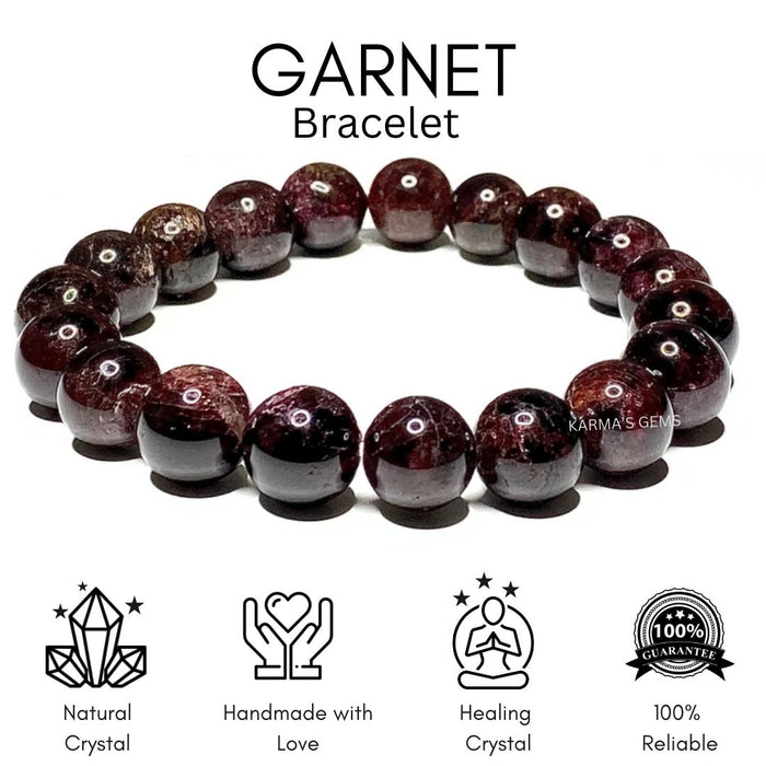 8 MM BEADS GARNET BRACELET