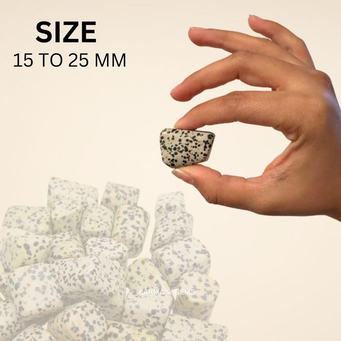 1 PIECE 15 TO 25 MM DALMATIAN JASPER POLISH TUMBLED STONE