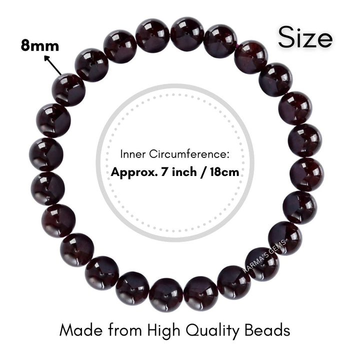 8 MM BEADS GARNET BRACELET