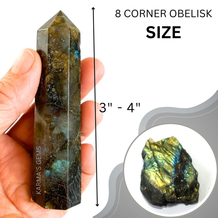 8 CORNER LABRADORITE OBELISK