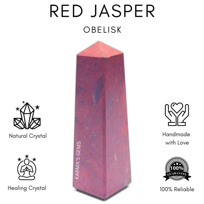 4 CORNER RED JASPER OBELISK