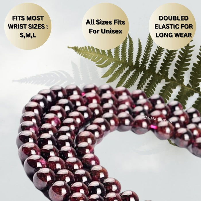 8 MM BEADS GARNET BRACELET