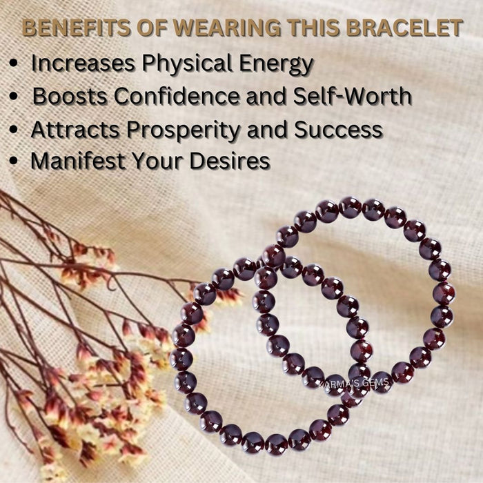 8 MM BEADS GARNET BRACELET
