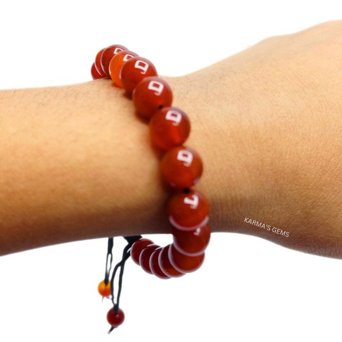 8 MM BEADS RED CARNELIAN STRING BRACELET