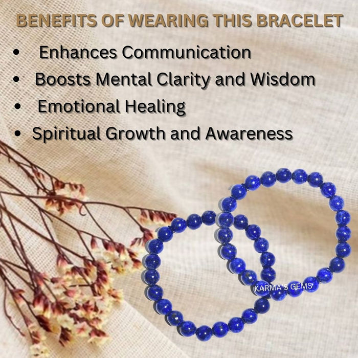8 MM BEADS LAPIS LAZULI BRACELET