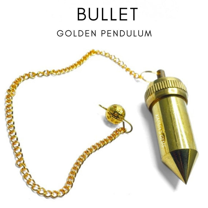 GOLD 3 PIECE OPEN CHAMBER POINTED BULLET PENDULUM
