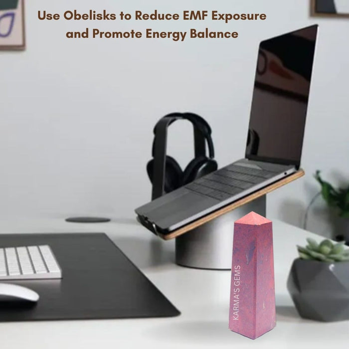 4 CORNER RED JASPER OBELISK