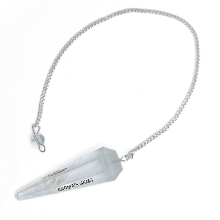 CLEAR QUARTZ STONE DOWSING PENDULUM
