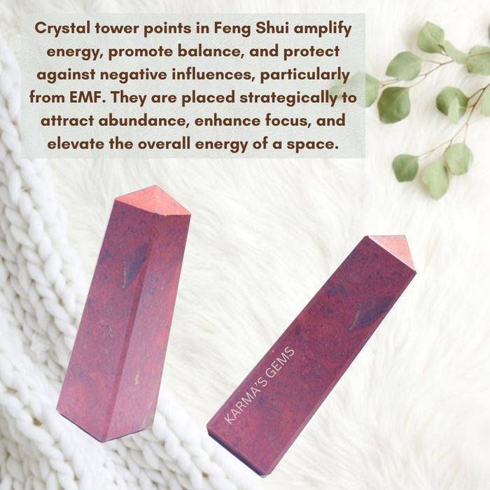 4 CORNER RED JASPER OBELISK