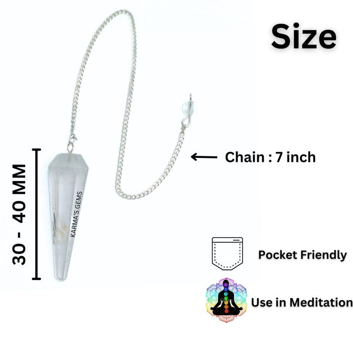 CLEAR QUARTZ STONE DOWSING PENDULUM