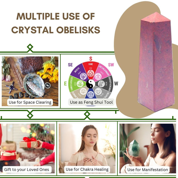 4 CORNER RED JASPER OBELISK