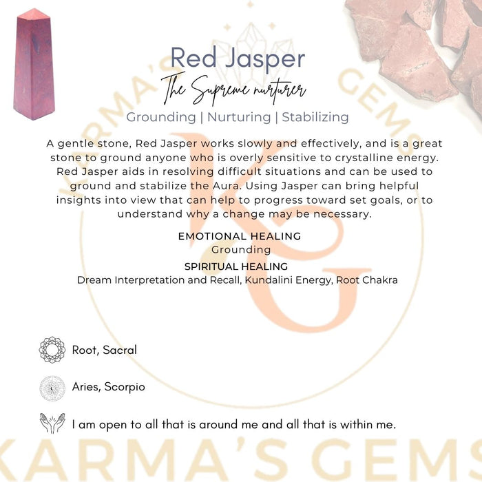 4 CORNER RED JASPER OBELISK