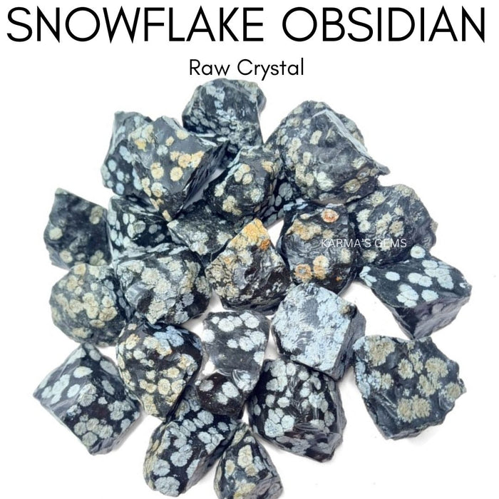 2 PCS 20 TO 25 MM SNOWFLAKE OBSIDIAN ROUGH STONE