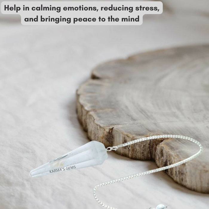 CLEAR QUARTZ STONE DOWSING PENDULUM