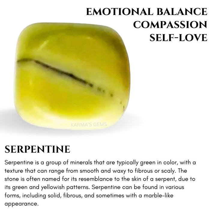 1 PIECE 15 TO 25 MM SERPENTINE POLISH TUMBLED STONE