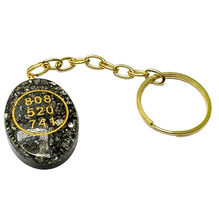 PYRITE CABOCHON ZIBU KEYCHAIN