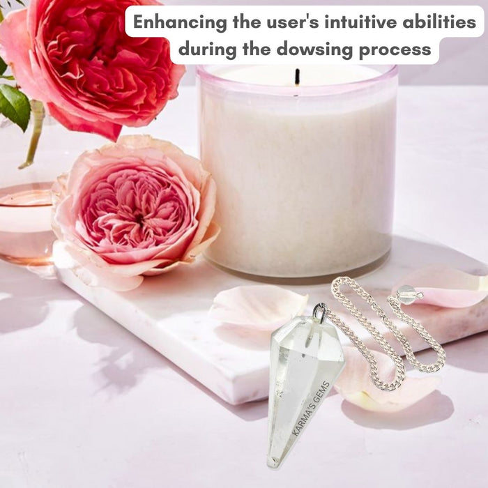 CLEAR QUARTZ STONE DOWSING PENDULUM