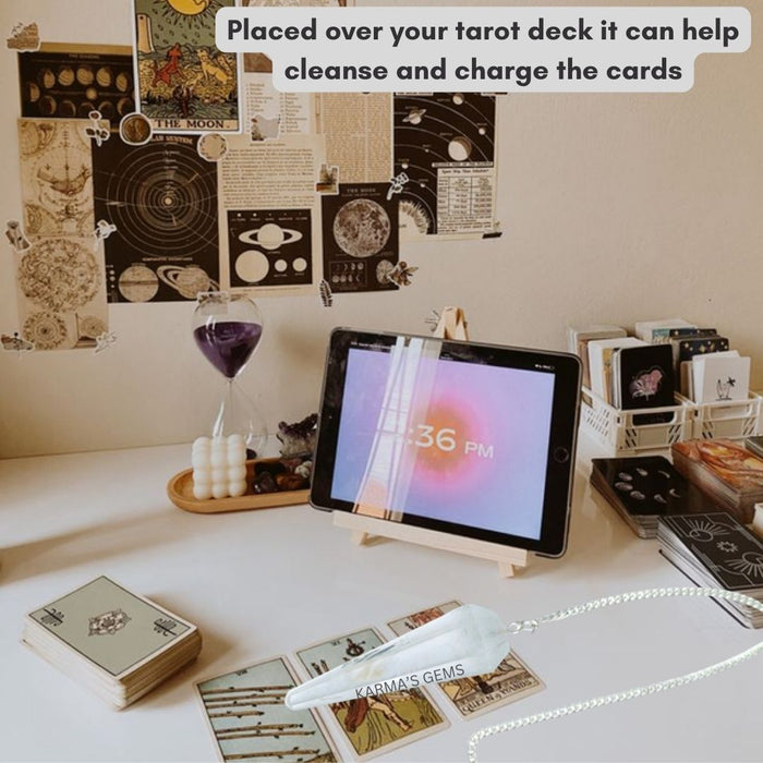 CLEAR QUARTZ STONE DOWSING PENDULUM