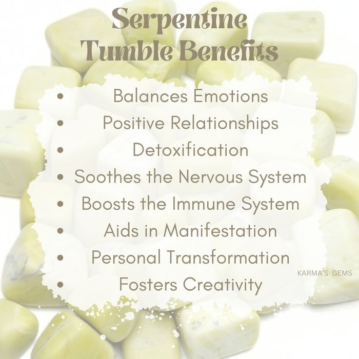 1 PIECE 15 TO 25 MM SERPENTINE POLISH TUMBLED STONE