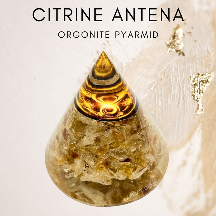 CITRINE ANTENA ORGONITE PYRAMID
