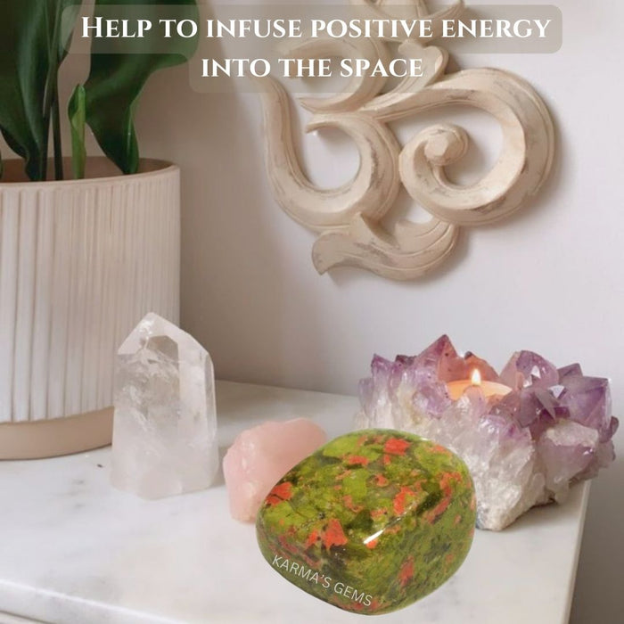 1 PIECE 25 TO 35 MM UNAKITE TUMBLED STONE