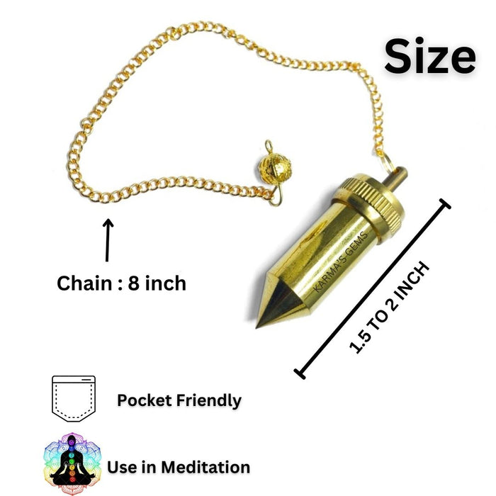 GOLD 3 PIECE OPEN CHAMBER POINTED BULLET PENDULUM