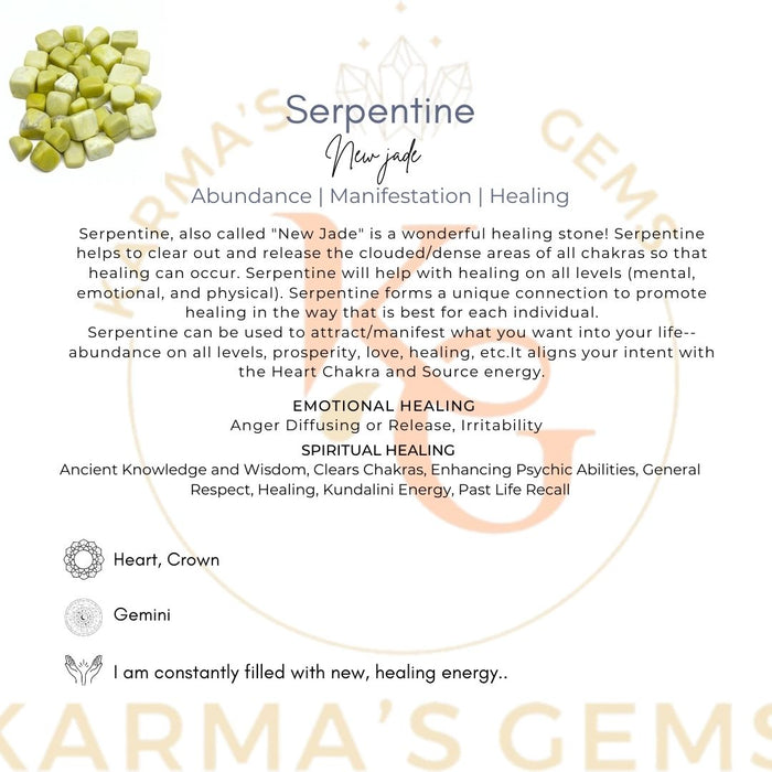 15 TO 25 MM SERPENTINE POLISH TUMBLED STONE