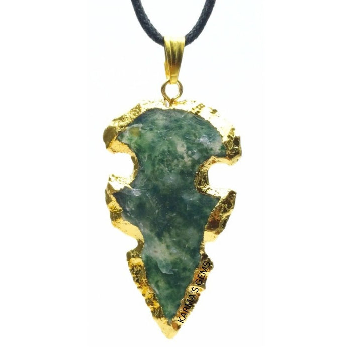 ELECTROPLATED FANCY JASPER STONE PENDANT