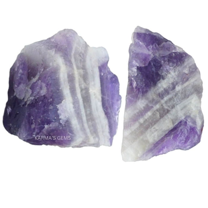 2 PCS 15 TO 25 MM AMETHYST BANDED ROUGH STONE