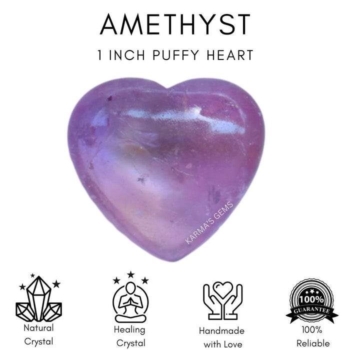 1" AMETHYST PUFFY HEART