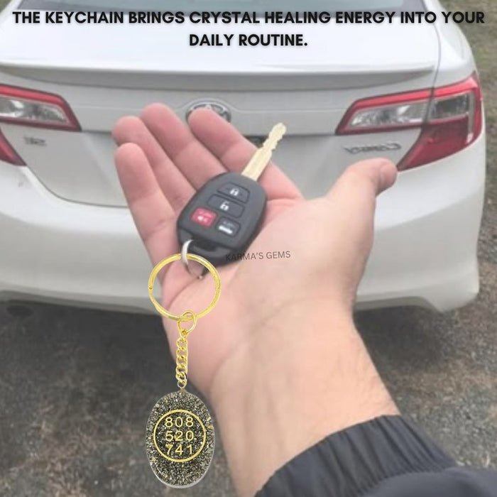 PYRITE CABOCHON ZIBU KEYCHAIN