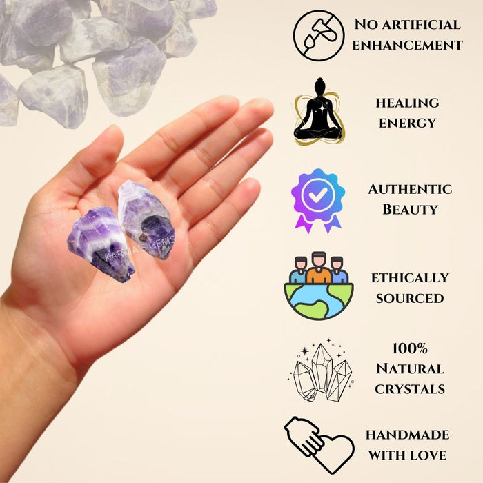 2 PCS 15 TO 25 MM AMETHYST BANDED ROUGH STONE