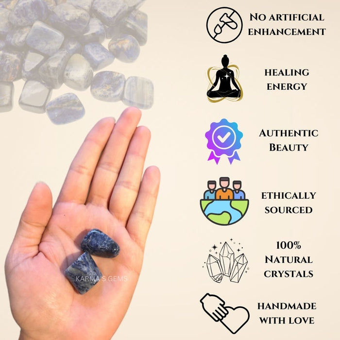 1 PIECE 15 TO 25 MM SODALITE POLISH TUMBLED STONE