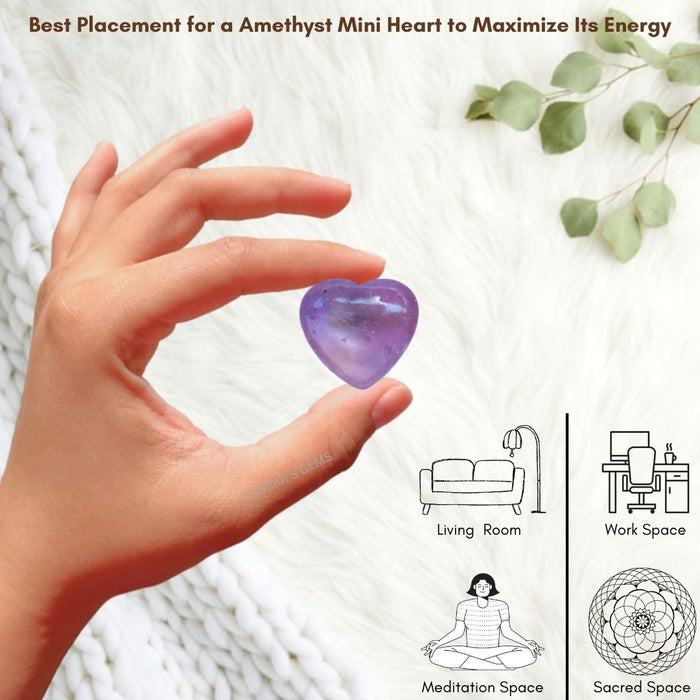 1" AMETHYST PUFFY HEART