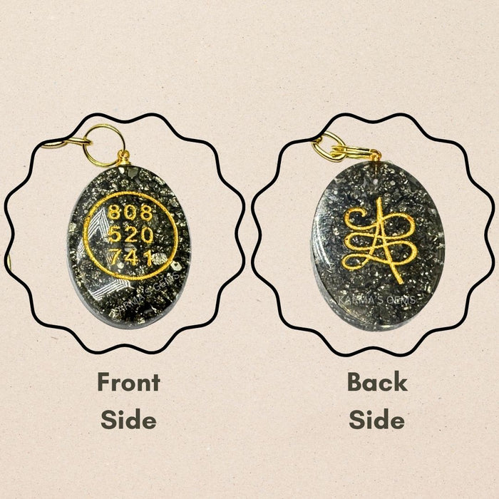 PYRITE CABOCHON ZIBU KEYCHAIN