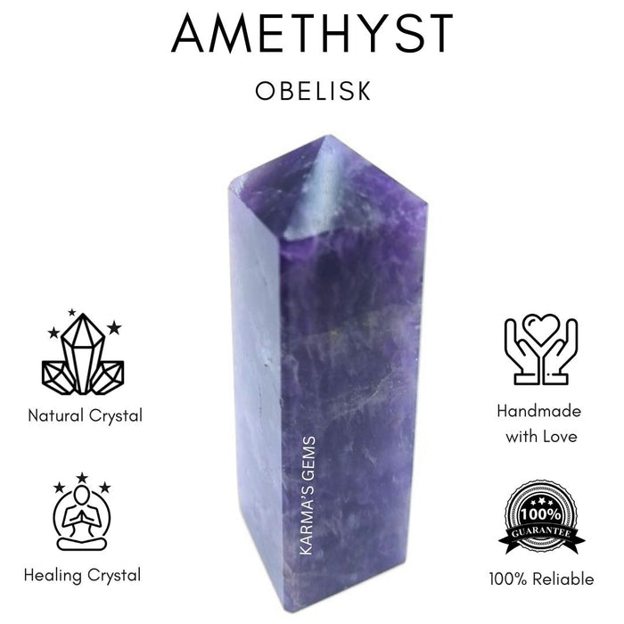 4 CORNER AMETHYST OBELISK