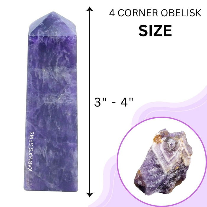 4 CORNER AMETHYST OBELISK