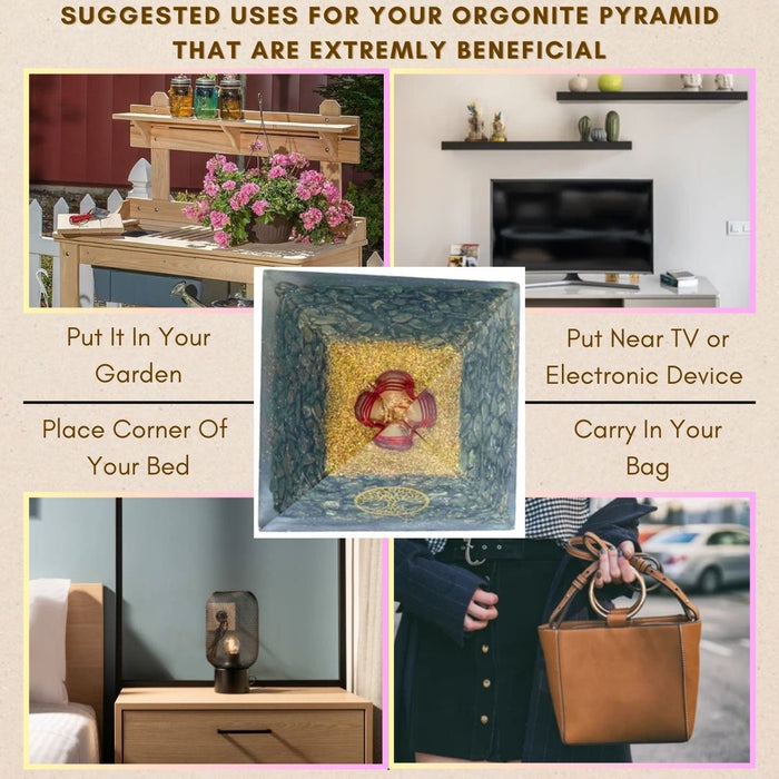 TREE OF LIFE PYRITE ORGONITE PYRAMID