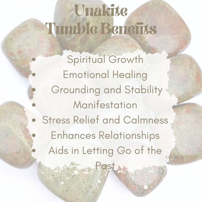 1 PIECE 25 TO 35 MM UNAKITE TUMBLED STONE