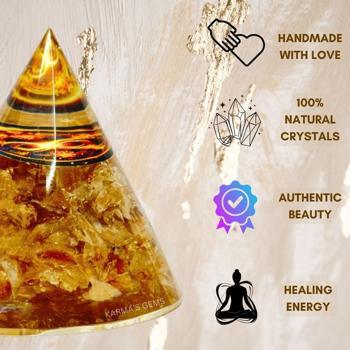 CITRINE ANTENA ORGONITE PYRAMID