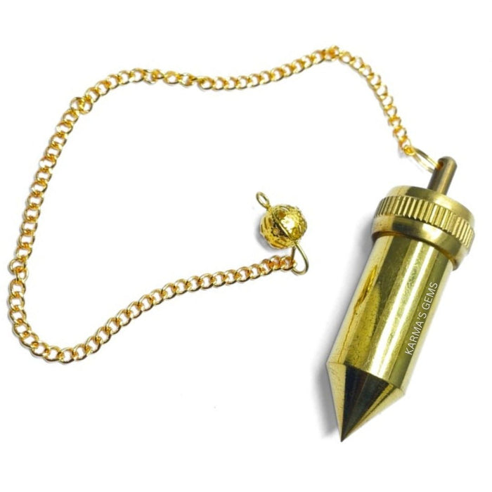 GOLD 3 PIECE OPEN CHAMBER POINTED BULLET PENDULUM